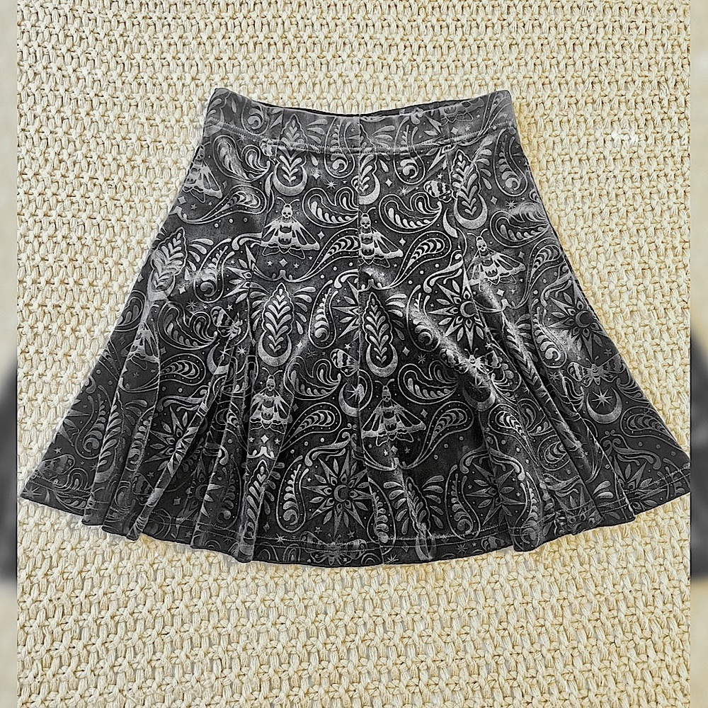 XS Killstar Sanna Velvet Skater Skirt